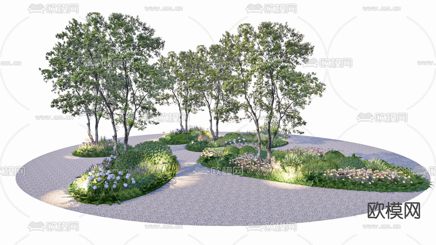 植物堆 灌木 花境su模型下载（渲染图2）