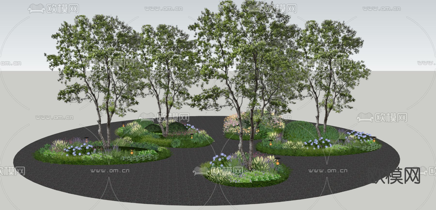 植物堆 灌木 花境su模型下载（渲染图3）