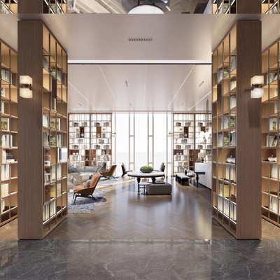  图书馆阅读区su模型 