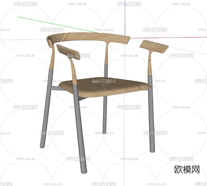 新中式餐椅 单椅su模型下载（渲染图2）