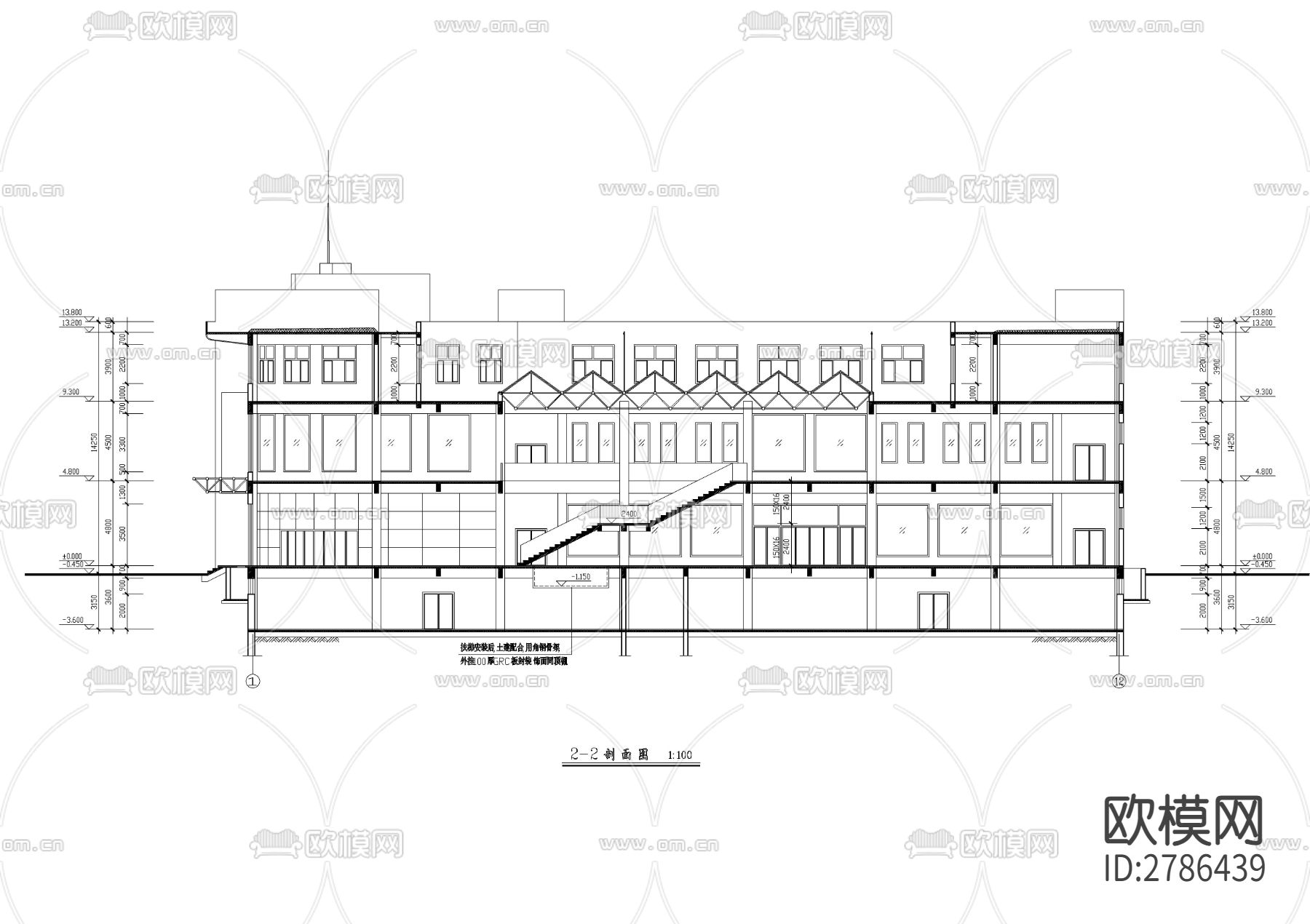 三层综合商场CAD施工图下载（渲染图8）