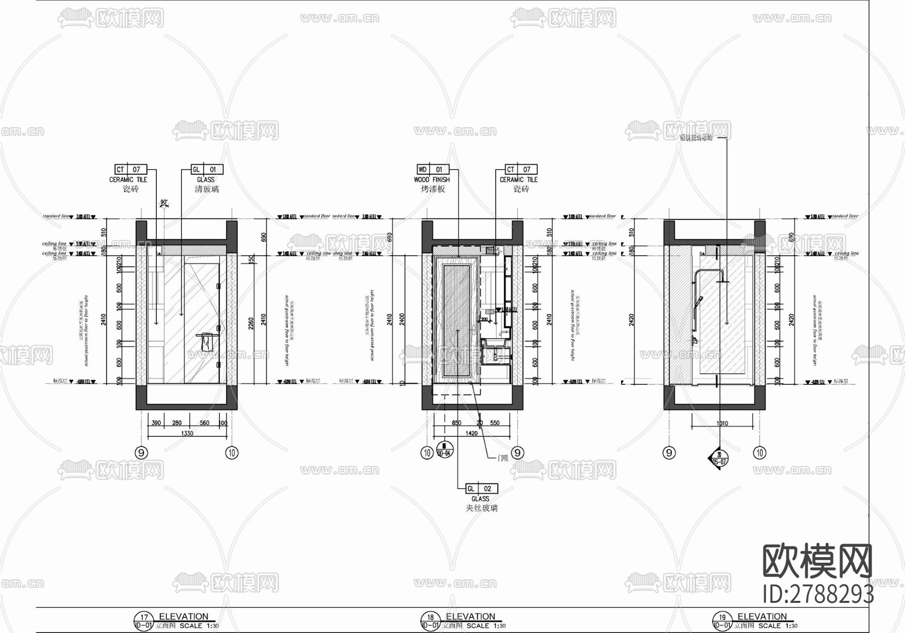 85㎡两居室家装样板间室内CAD施工图下载（渲染图6）