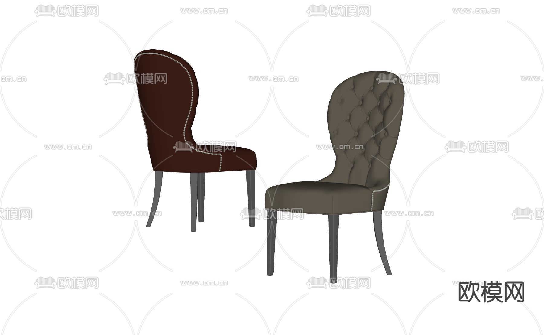法式餐椅su模型下载（渲染图2）
