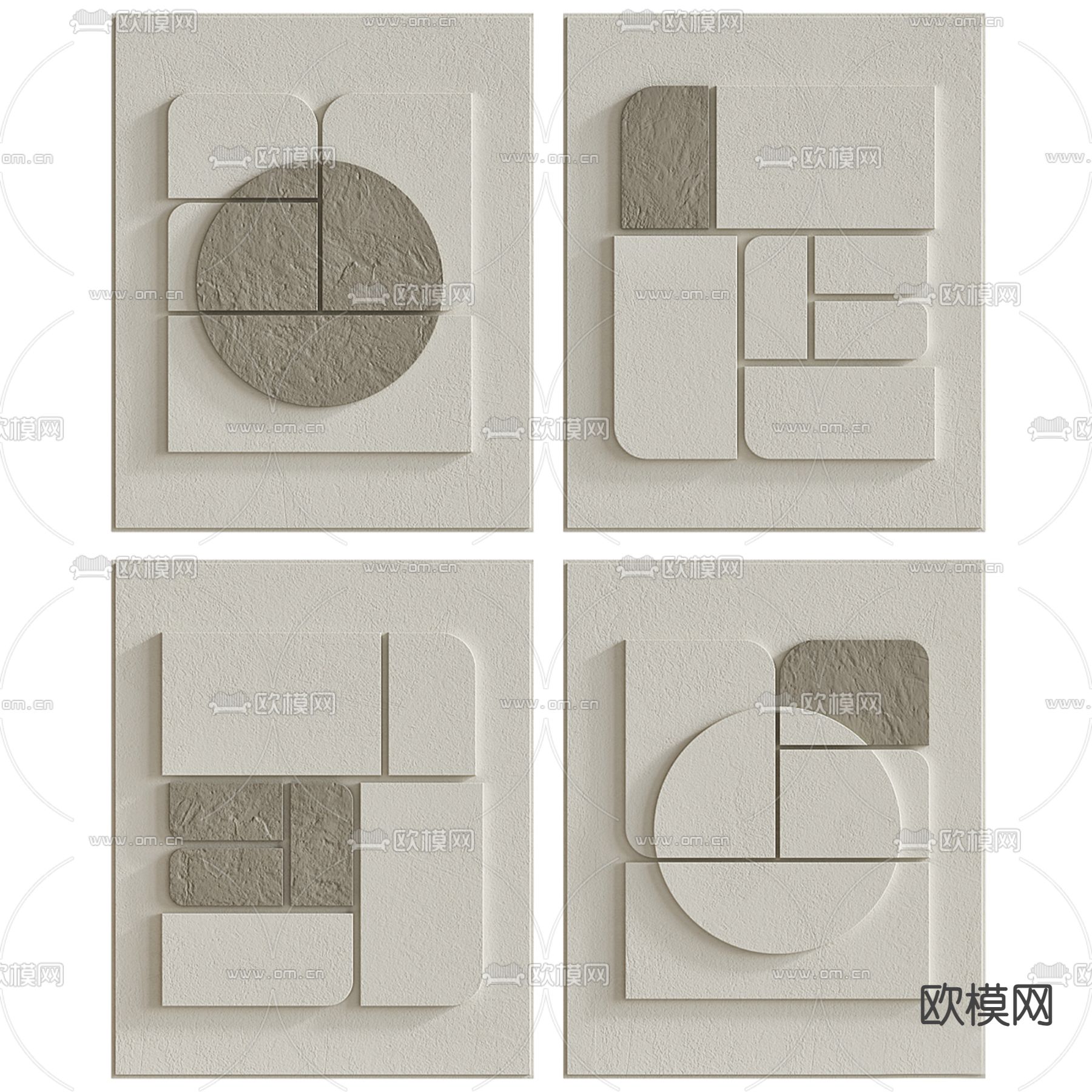 侘寂画 立体画 肌理画3d模型下载（渲染图2）