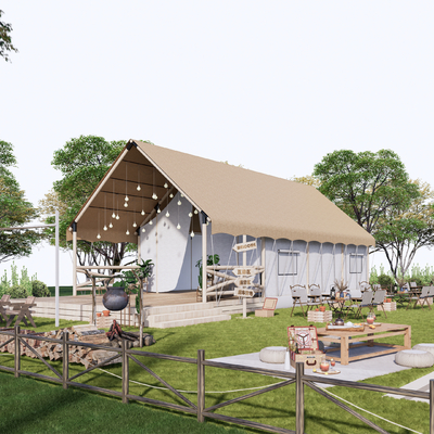  户外露营帐篷 踏青野炊su模型 