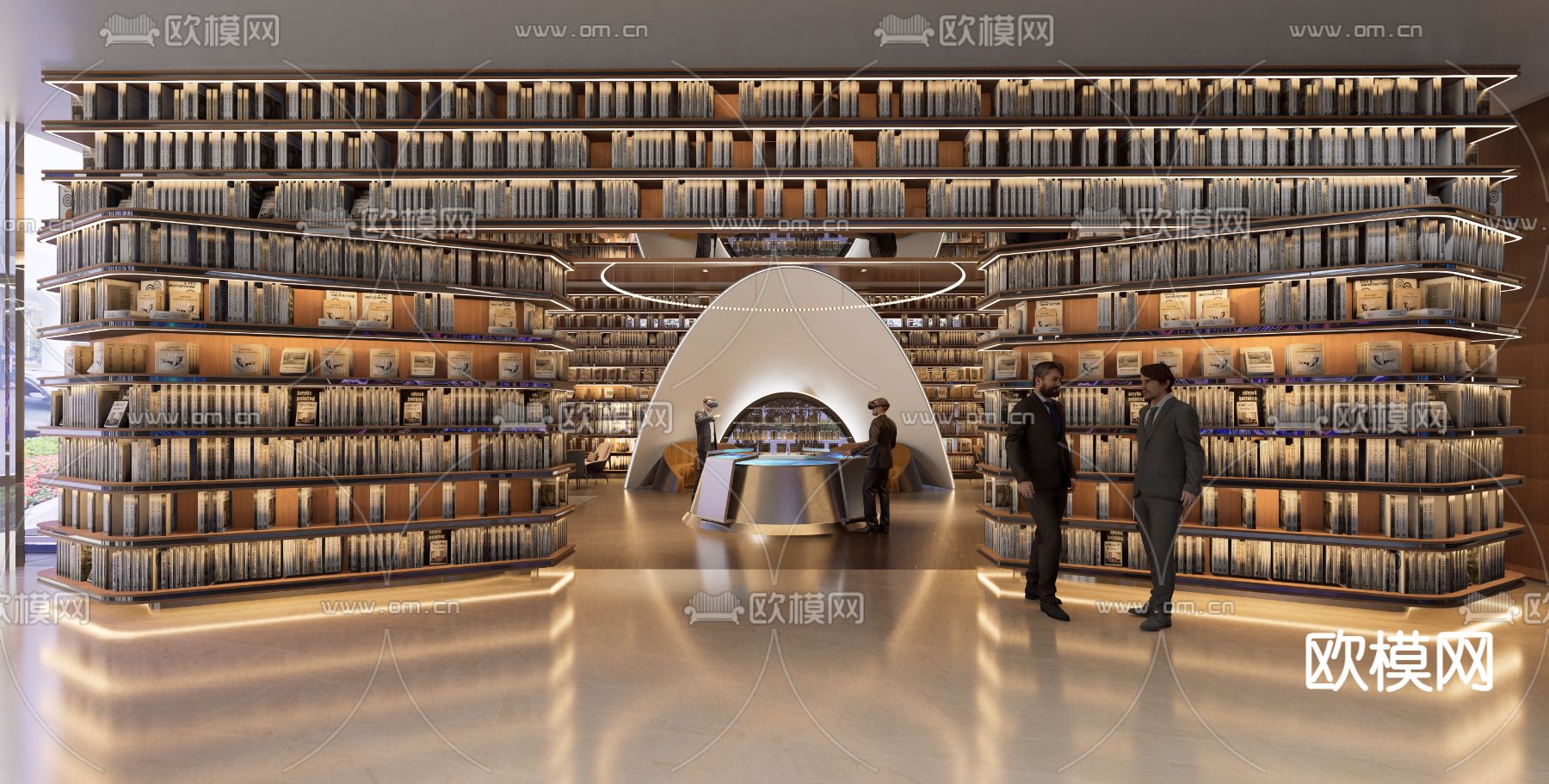 图书馆书店 书吧su模型下载（渲染图1）