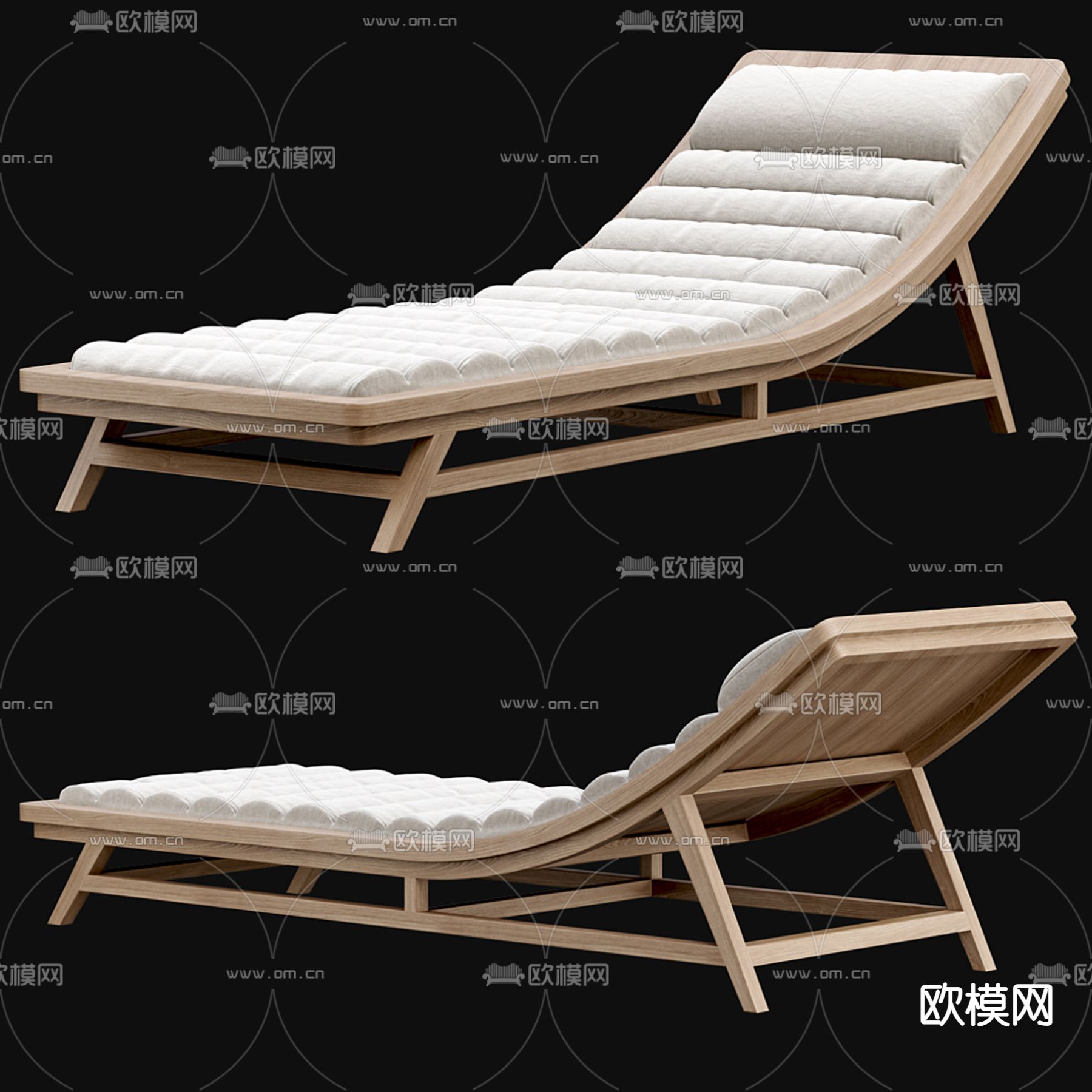 户外躺椅 沙滩椅3d模型下载（渲染图1）