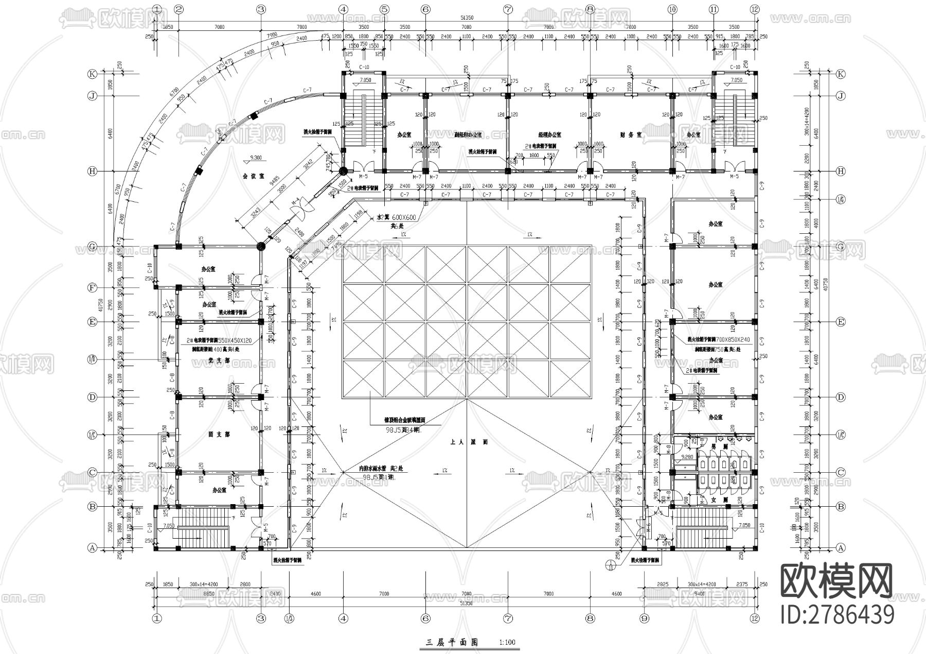 三层综合商场CAD施工图下载（渲染图7）