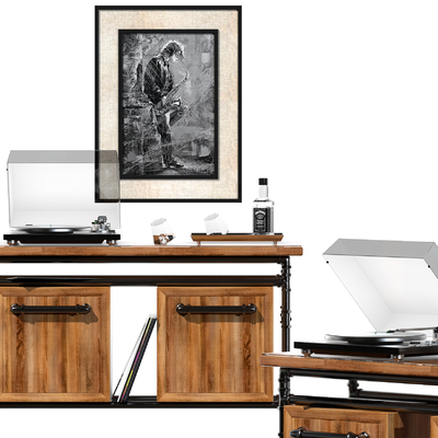  黑胶唱片 音乐播放机su模型 