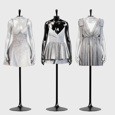  高级定制女装su模型 