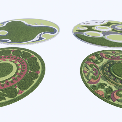 造型灌木 花坛 中岛植物su模型