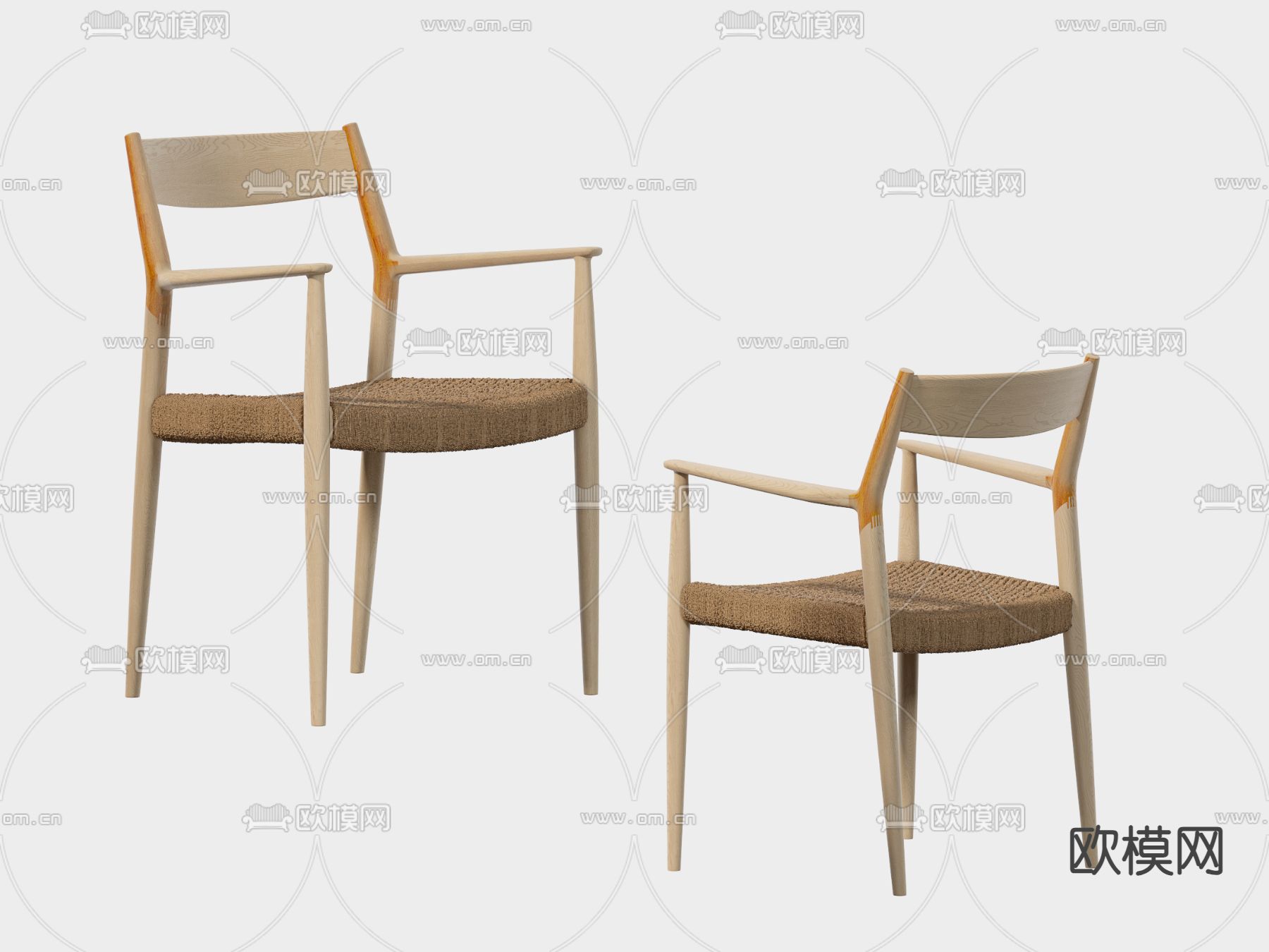 侘寂风单椅su模型下载（渲染图1）