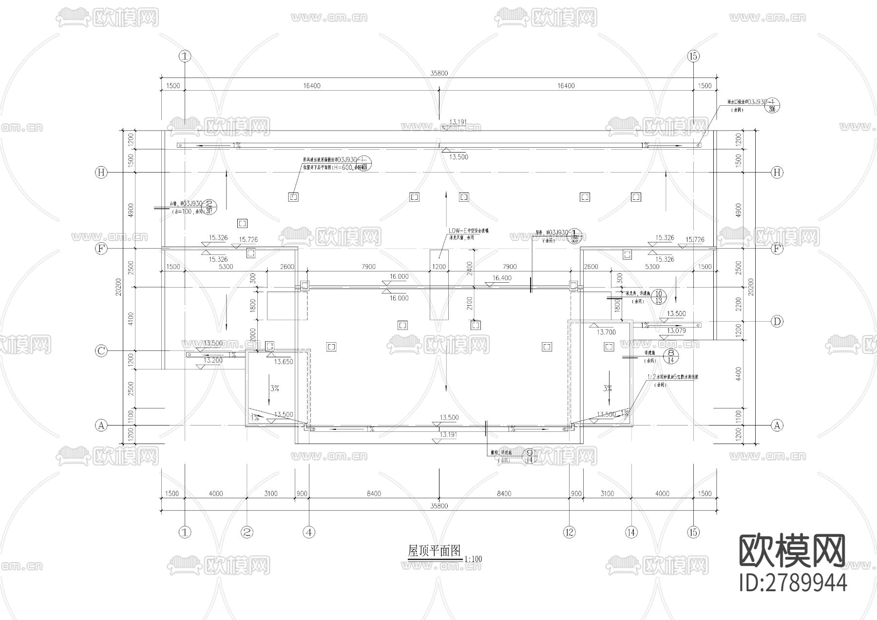 多层住宅楼全套建筑CAD施工图下载（渲染图5）