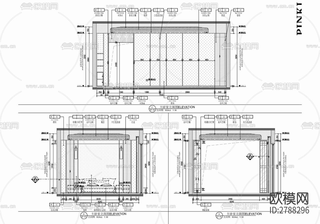 五层别墅平立面CAD施工图-免费3dmax模型库-欧模网