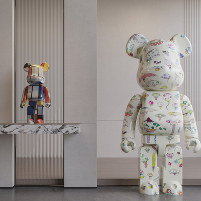  潮玩 暴力熊 雕塑su模型 