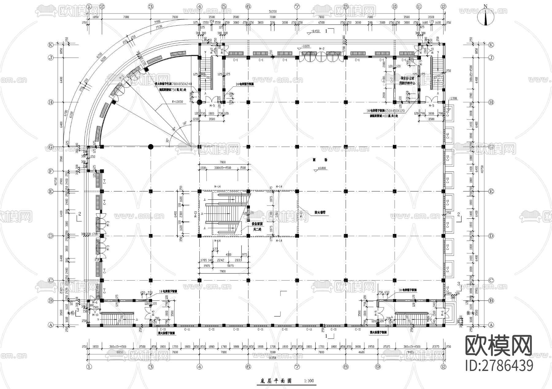三层综合商场CAD施工图下载（渲染图2）