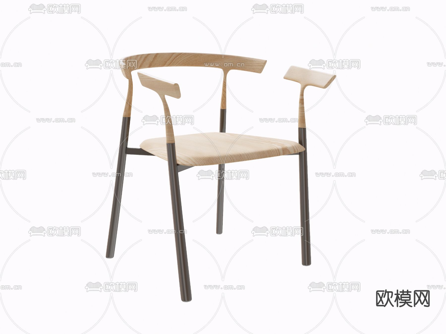 新中式餐椅 单椅su模型下载（渲染图1）