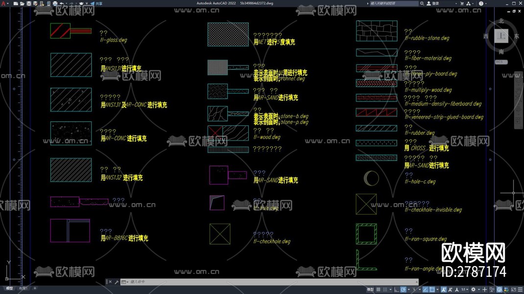 CAD尺寸标注模板 构造图库 标注图案 工装图标-免费3dmax模型库-欧模网