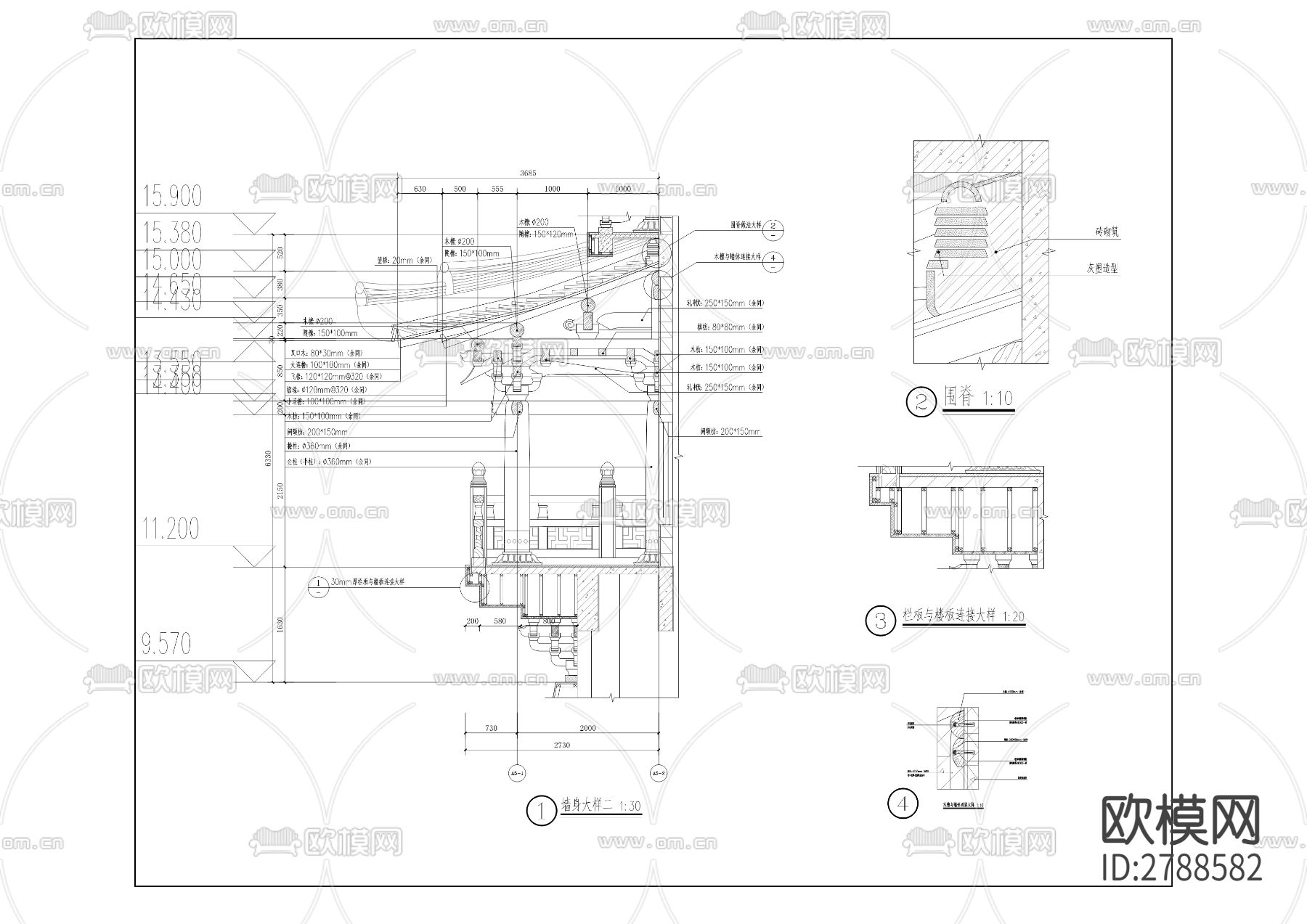 滨江路步行街及磁童路环境改造CAD施工图下载（渲染图2）