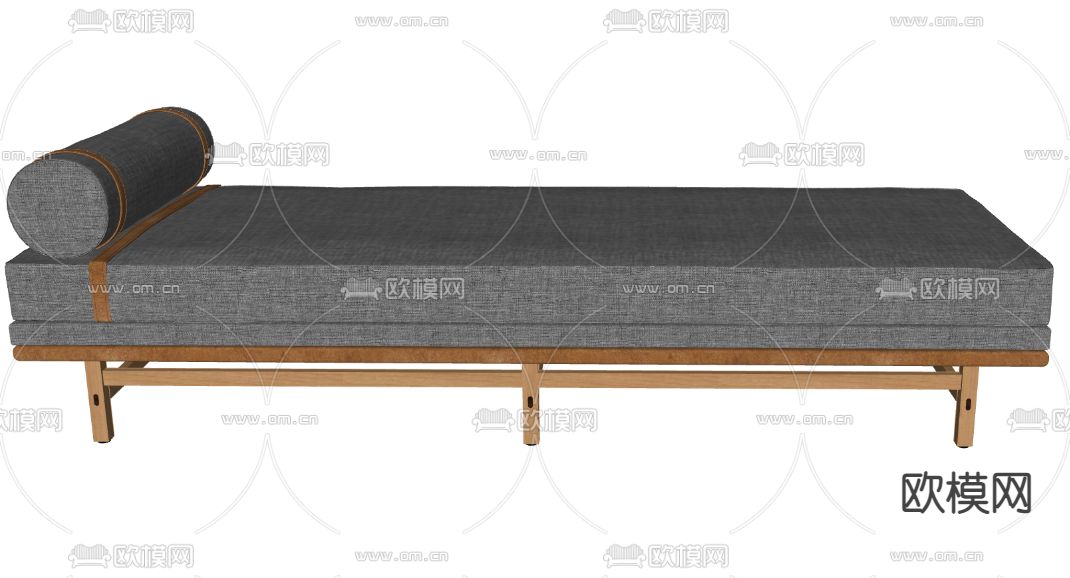 现代脚踏 床尾凳su模型下载（渲染图2）