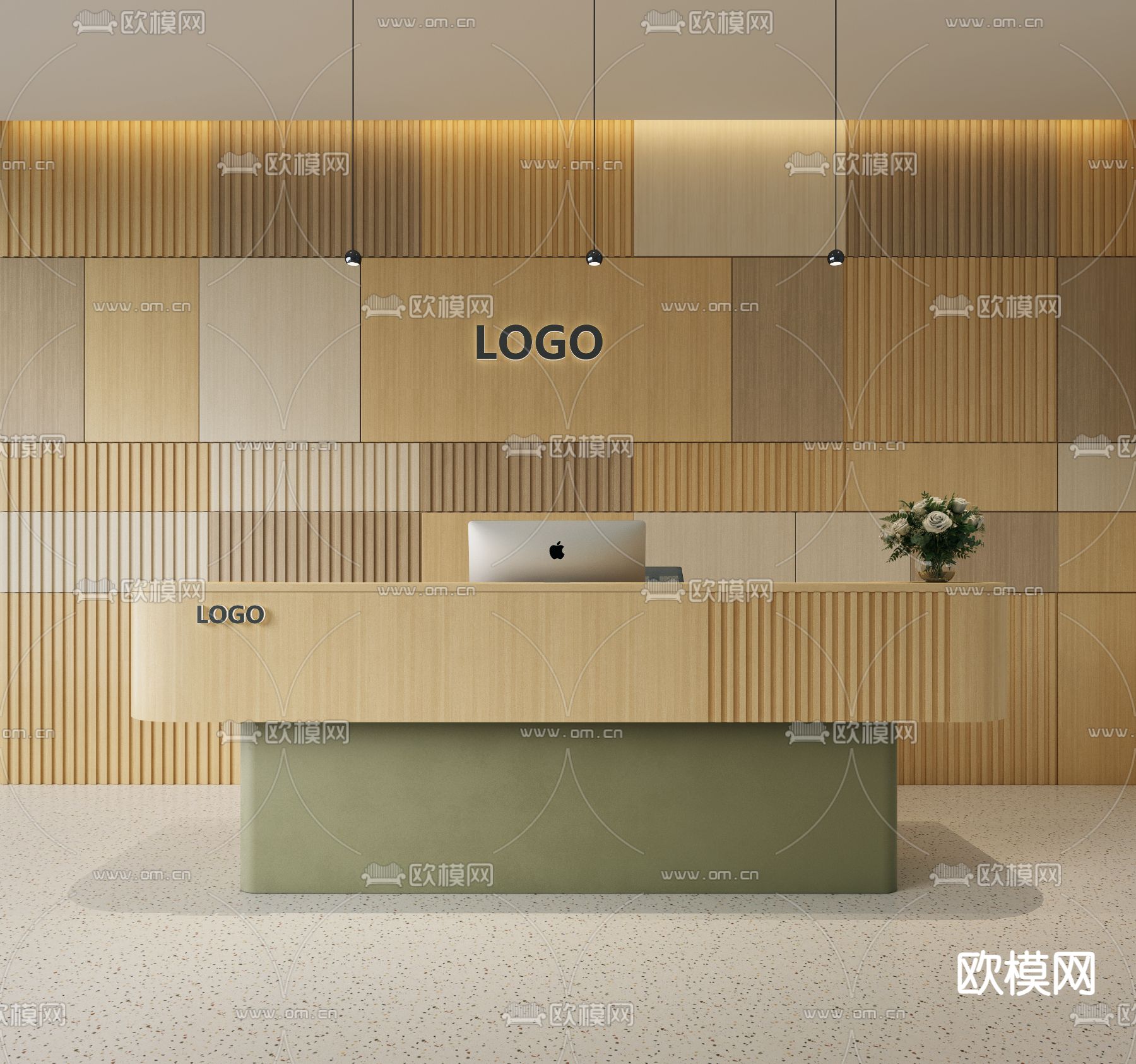 前台 接待台 服务台3d模型下载