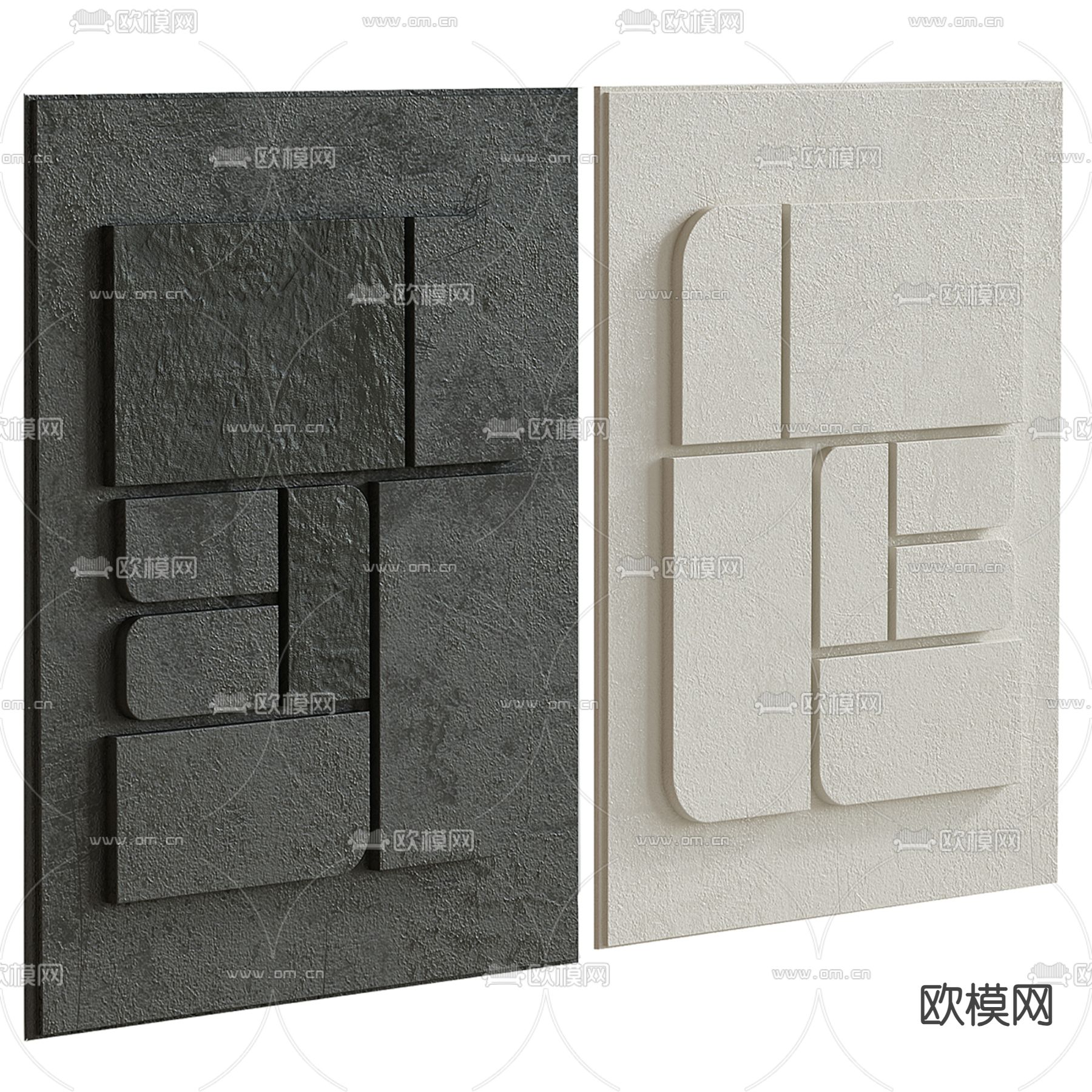 侘寂画 立体画 肌理画3d模型下载（渲染图3）