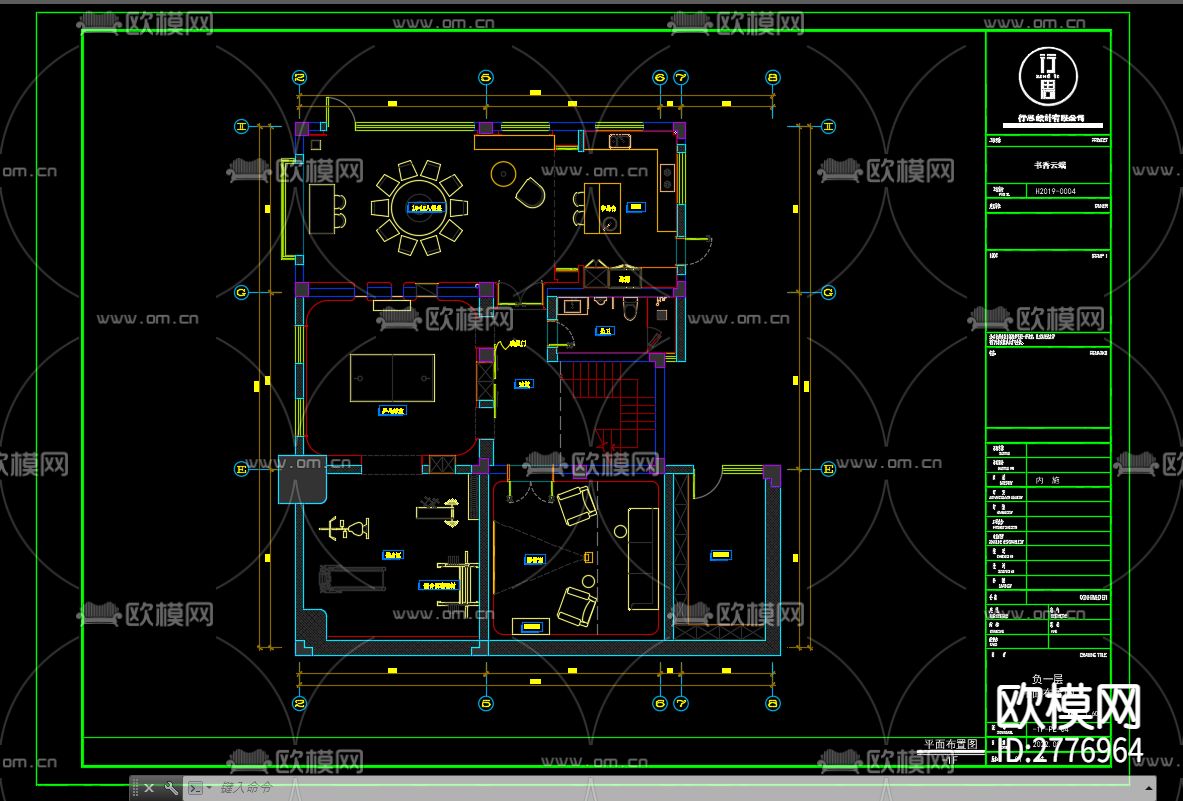 别墅cad施工图下载（渲染图1）
