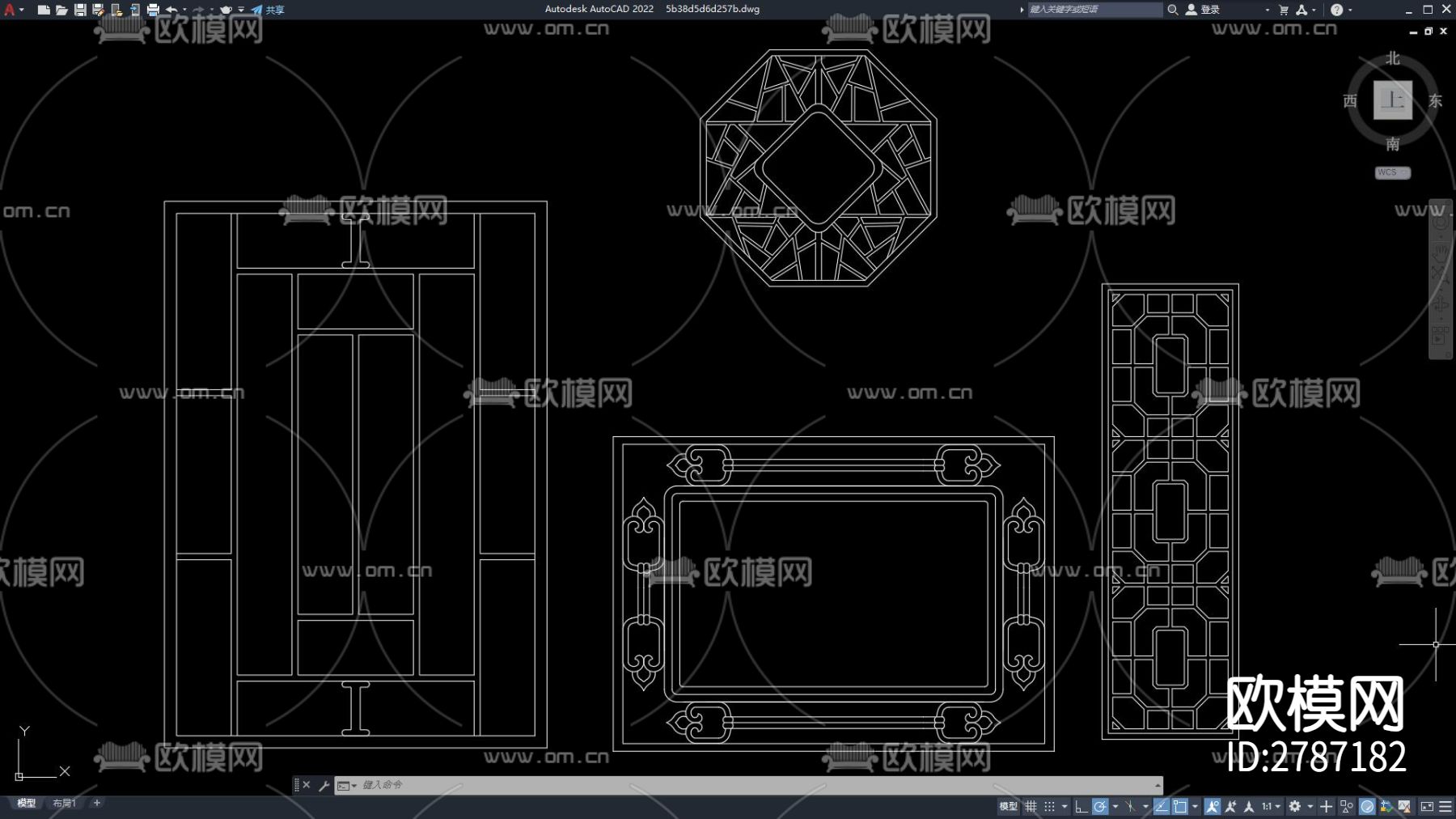 CAD木质花格定制模块CAD施工图下载