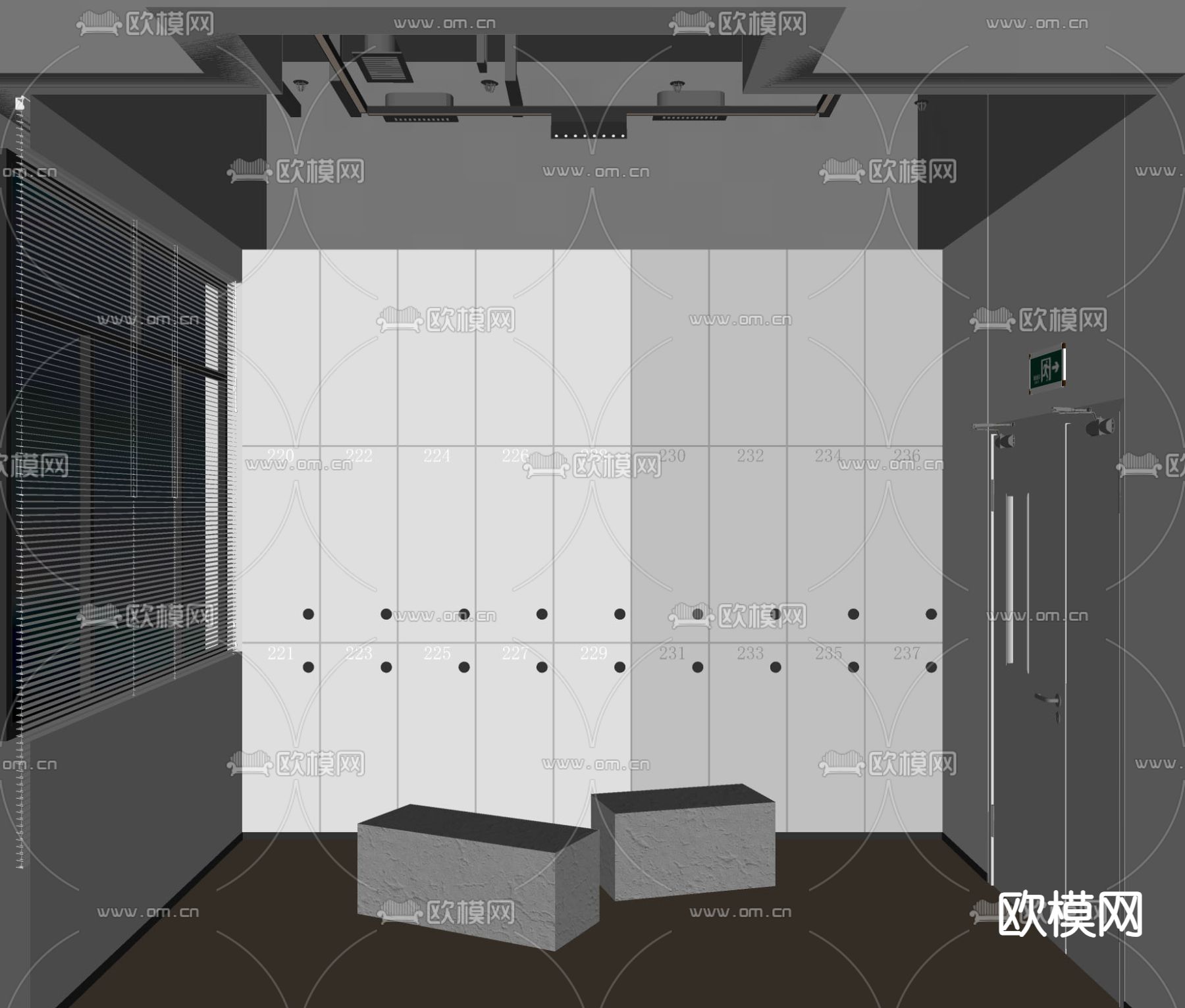 现代换衣间su模型下载（渲染图2）