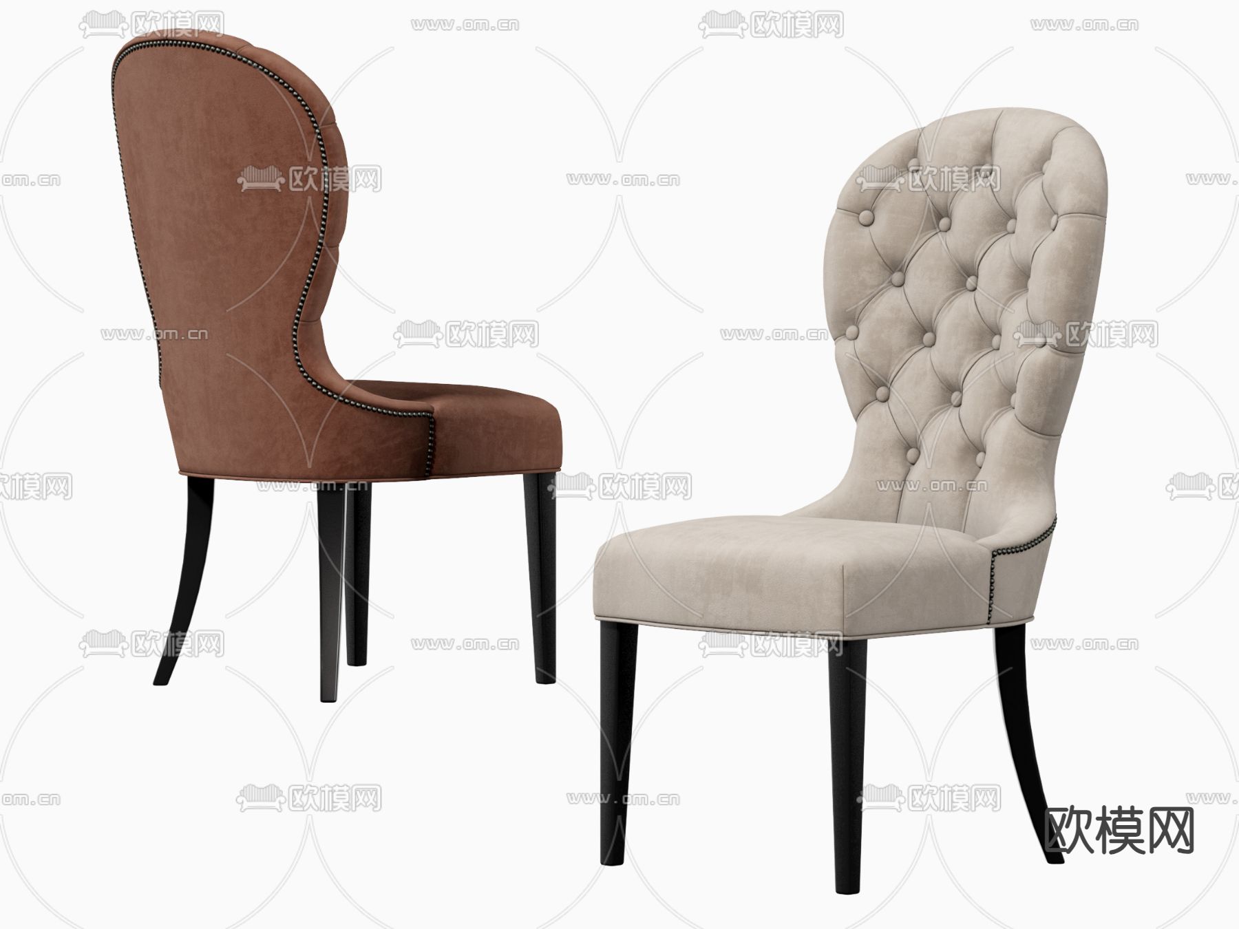 法式餐椅su模型下载（渲染图1）