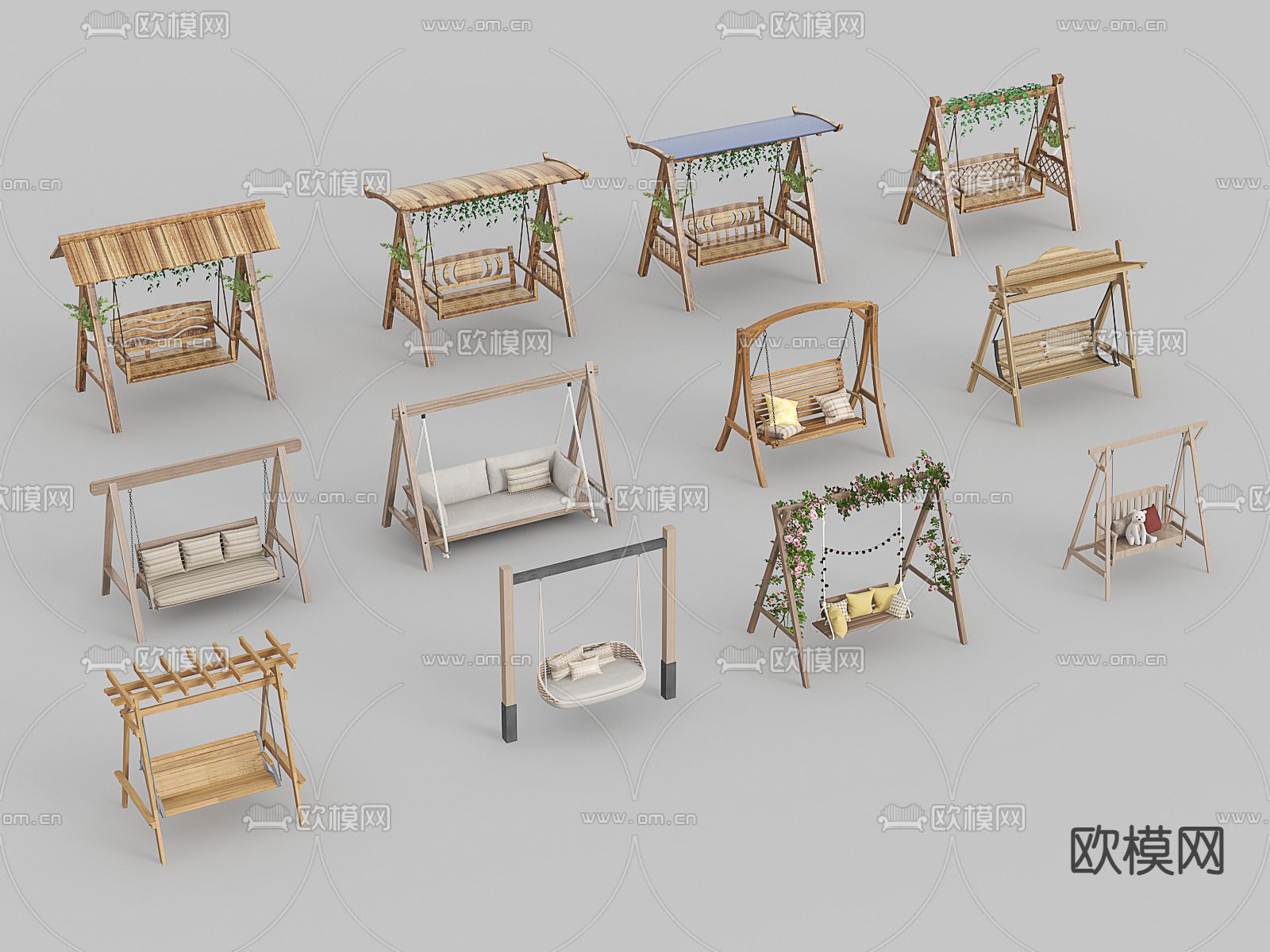 秋千椅 吊椅3d模型下载