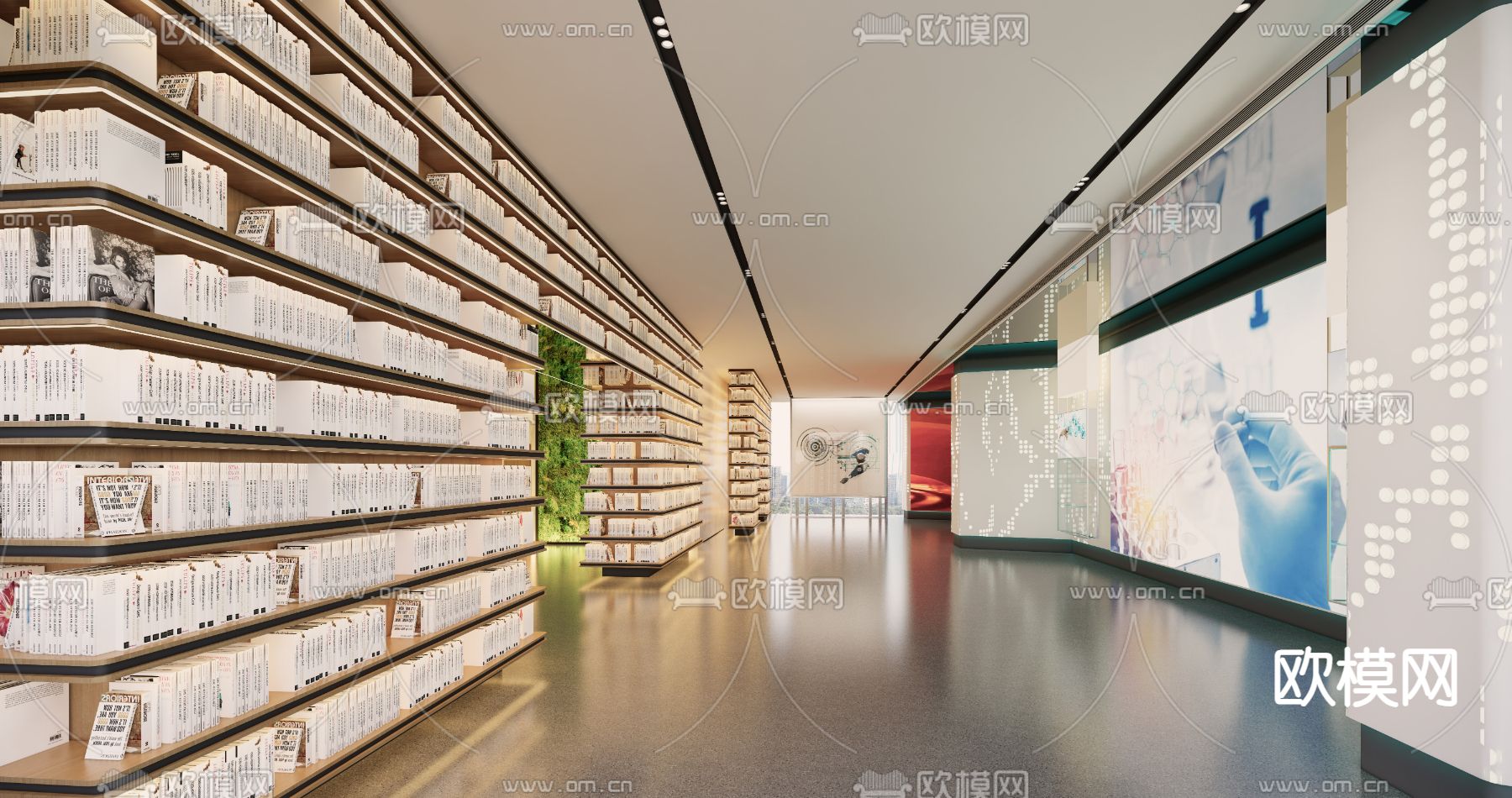 图书馆书店 书吧su模型下载（渲染图3）