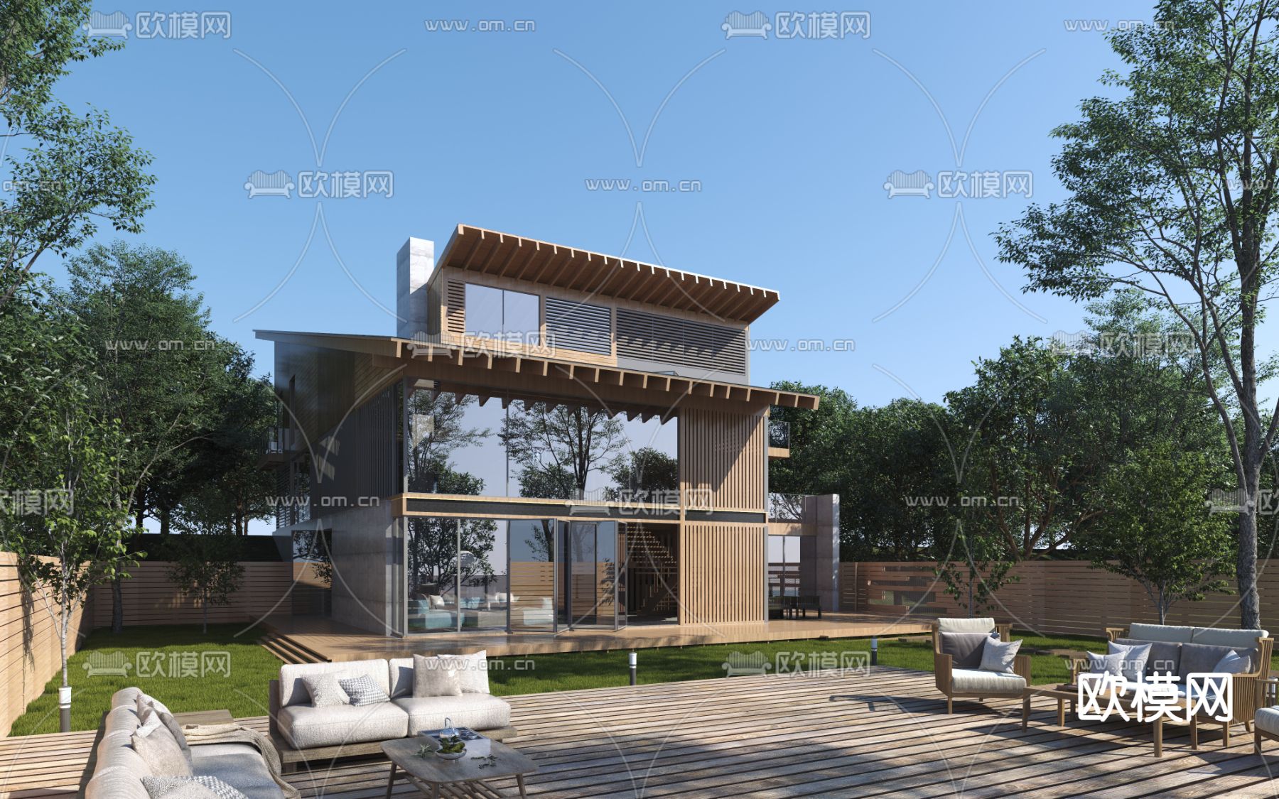 别墅外观3d模型下载