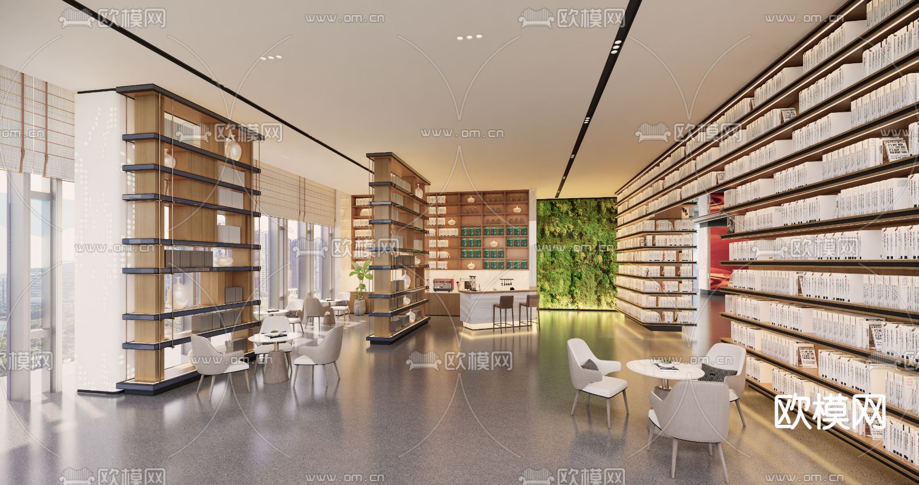图书馆书店 书吧su模型下载（渲染图1）