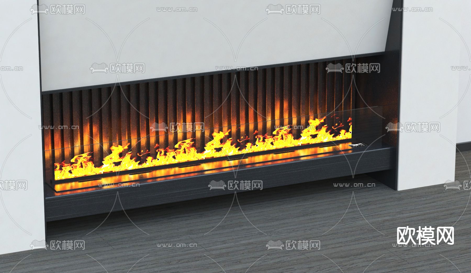 嵌入式壁炉3d模型下载