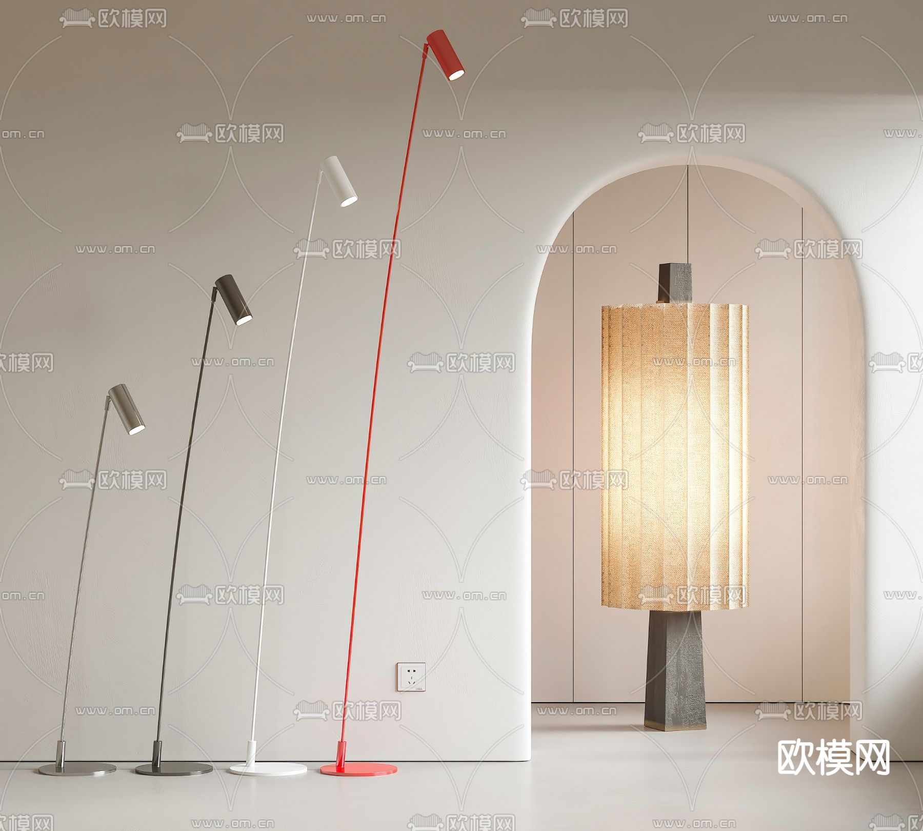 Moooi 落地灯 钓鱼灯su模型下载_ID14224016_sketchup模型下载-欧模网