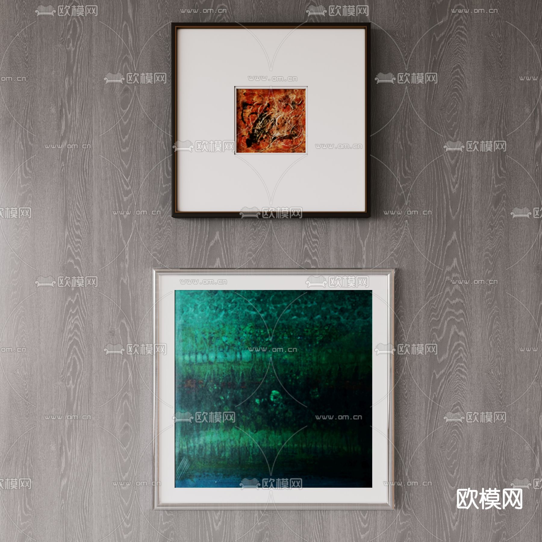 侘寂挂画 装饰画su模型下载（渲染图1）