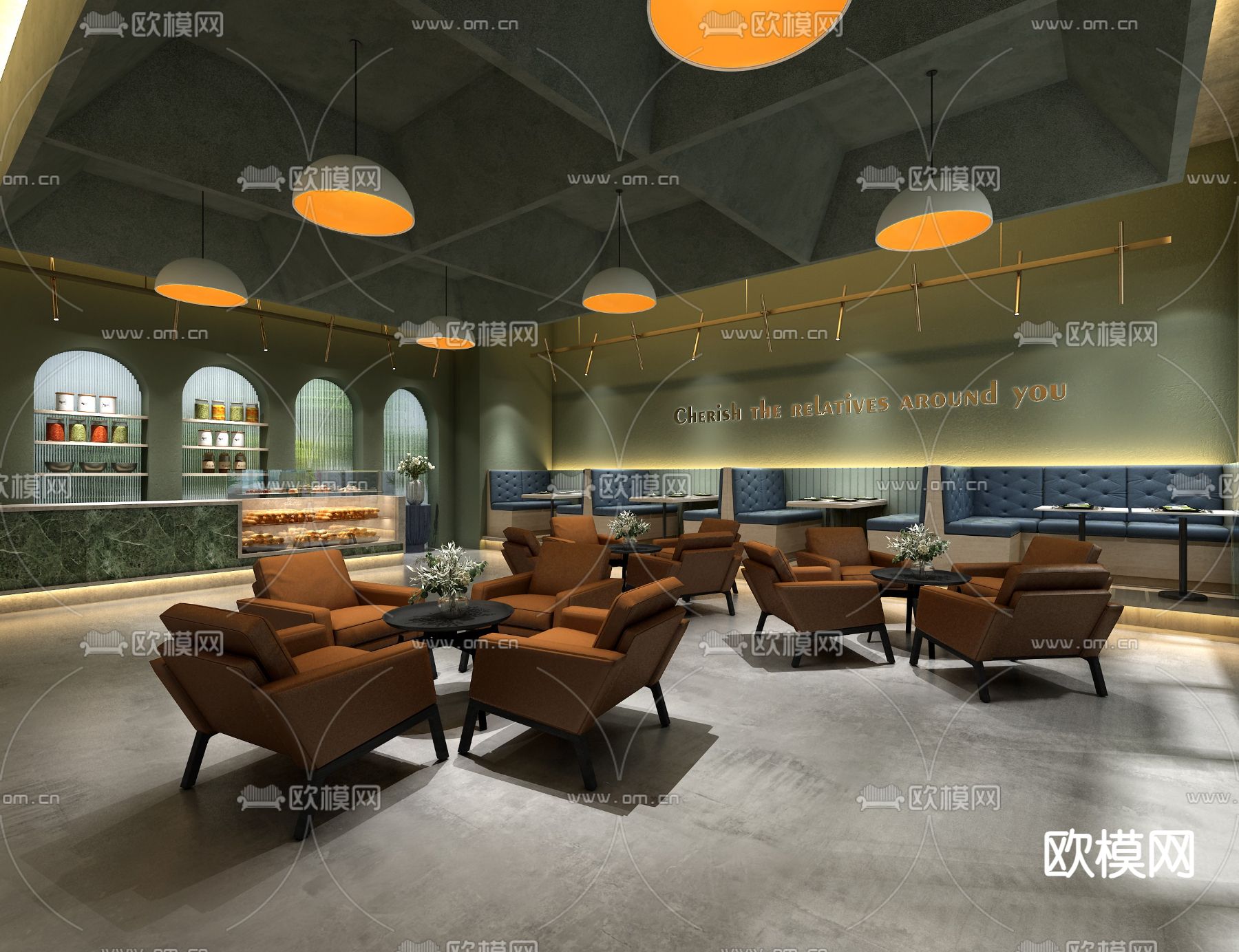 奶茶店 甜品店3d模型下载