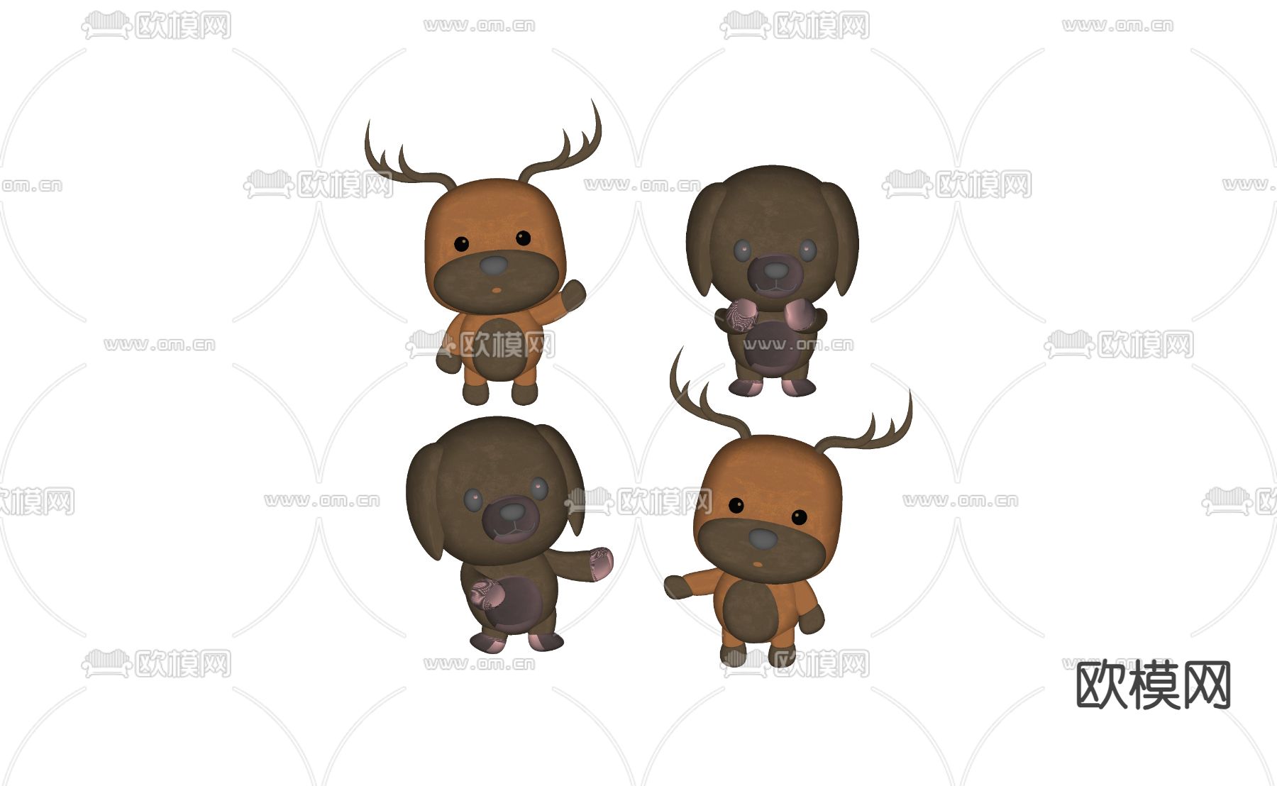 儿童毛绒玩具su模型下载（渲染图2）