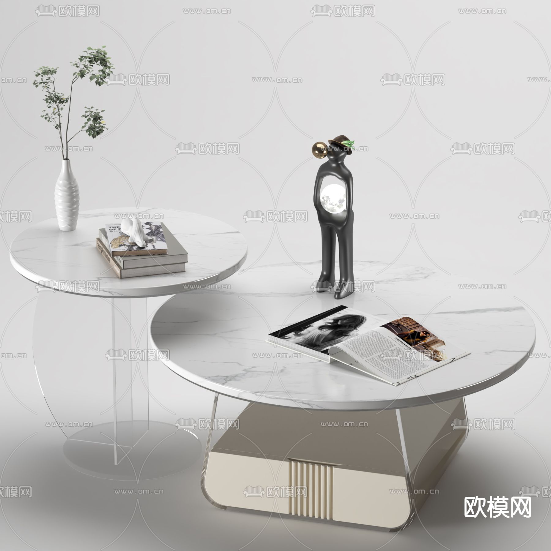 子母茶几3d模型下载