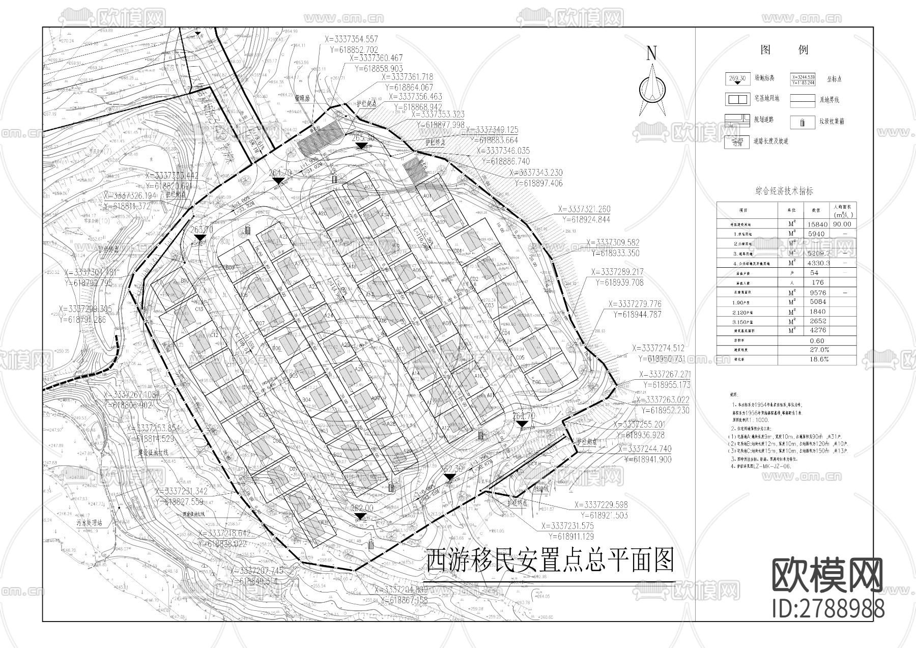西游村安置点配套基础设施工程CAD施工图下载（渲染图6）