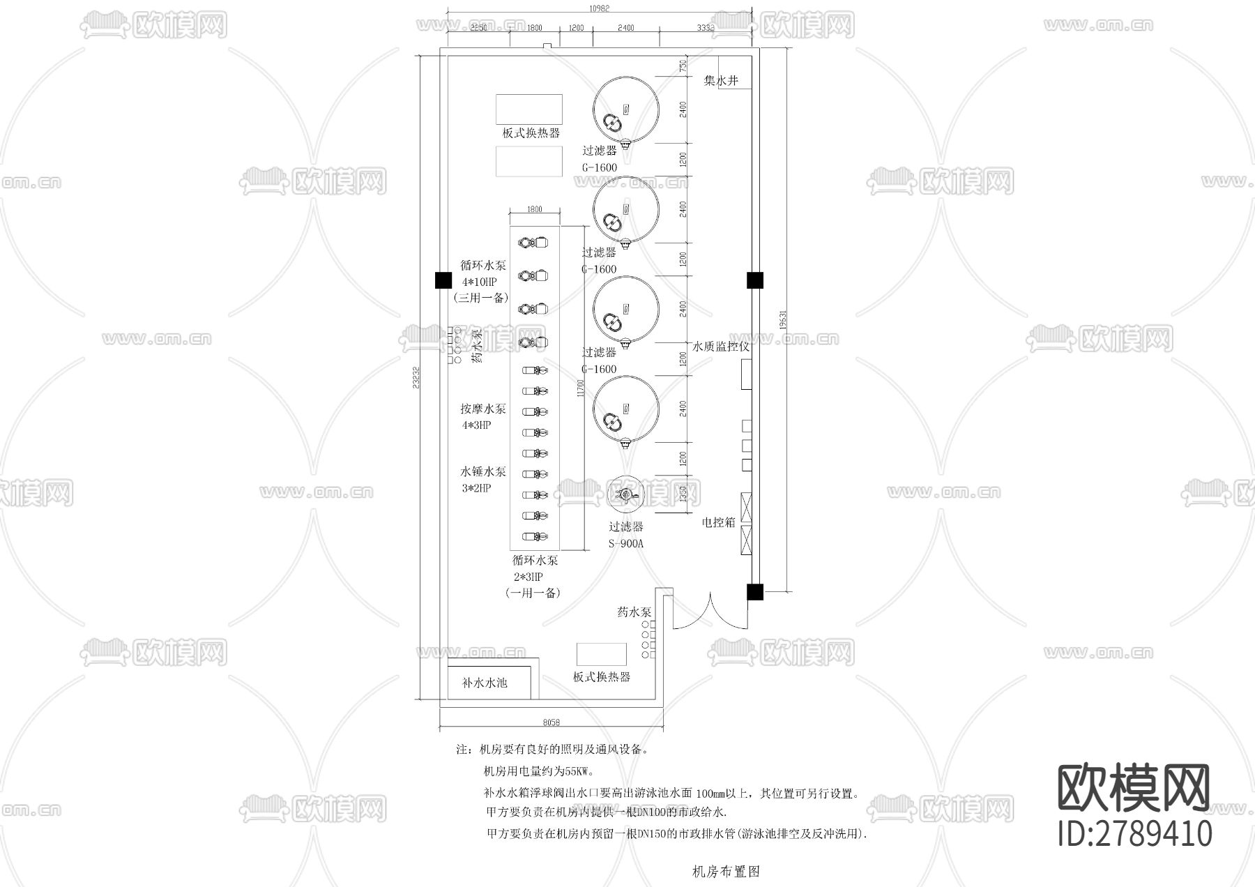 游泳池训练池跳水池CAD施工图下载（渲染图4）