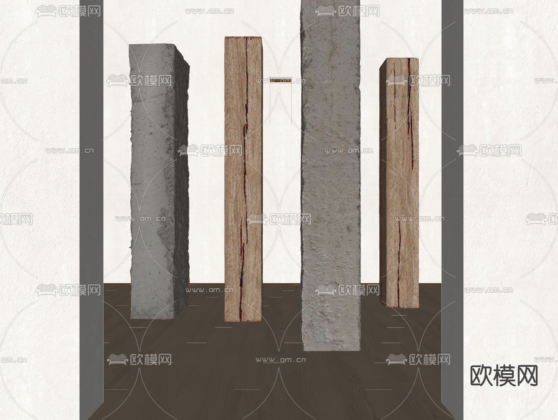 柱子 混泥土柱子su模型下载（渲染图2）
