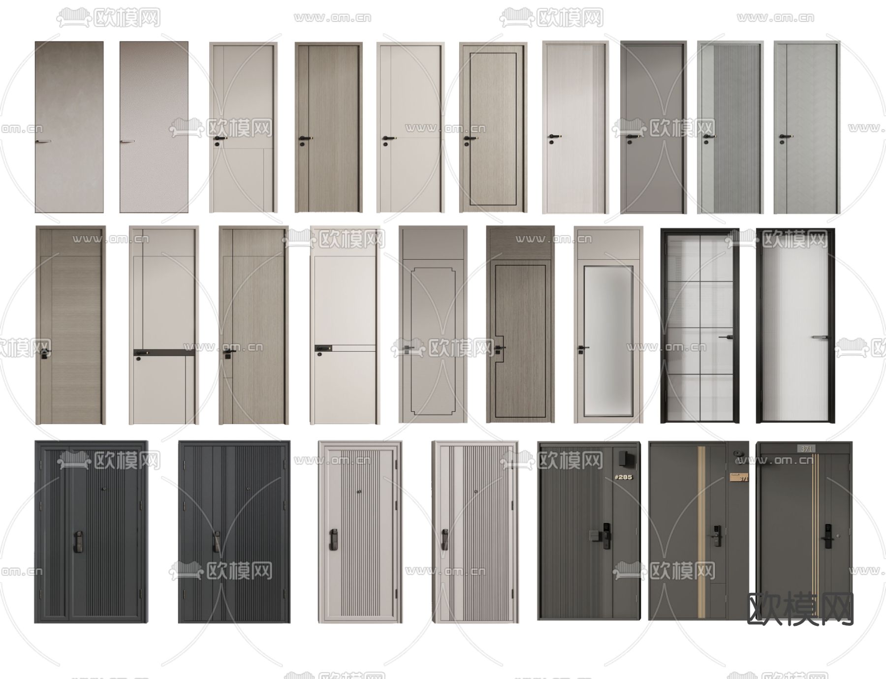通顶门 房门 子母门 厨卫门3d模型下载