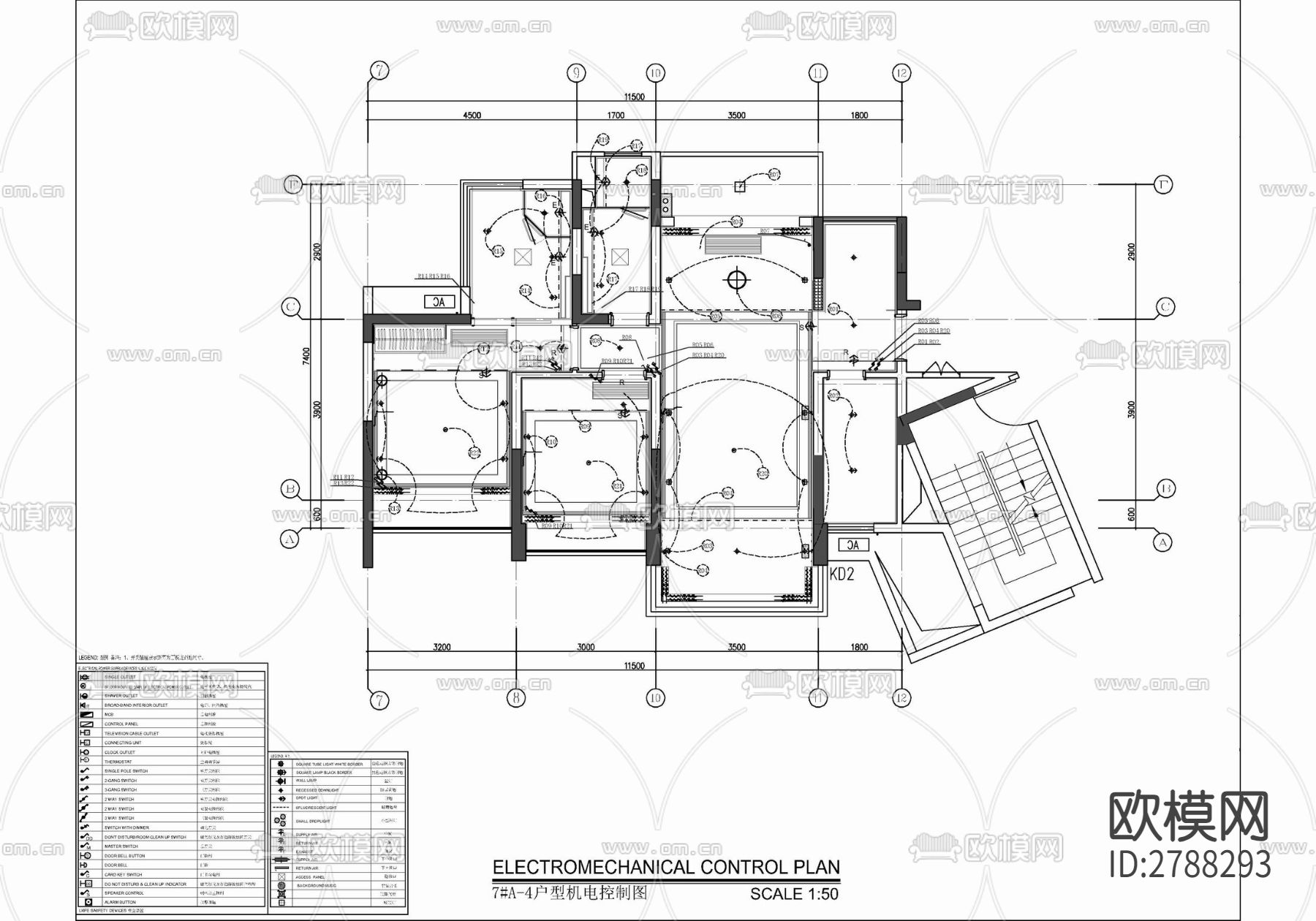 85㎡两居室家装样板间室内CAD施工图下载（渲染图8）