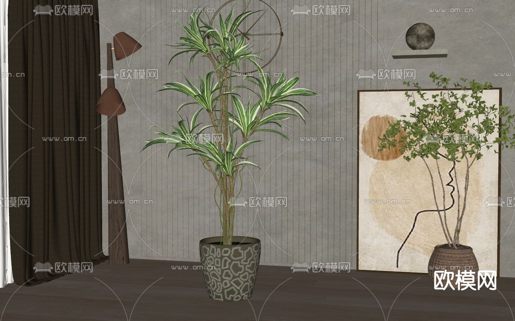 绿植 盆栽 盆景su模型下载（渲染图2）