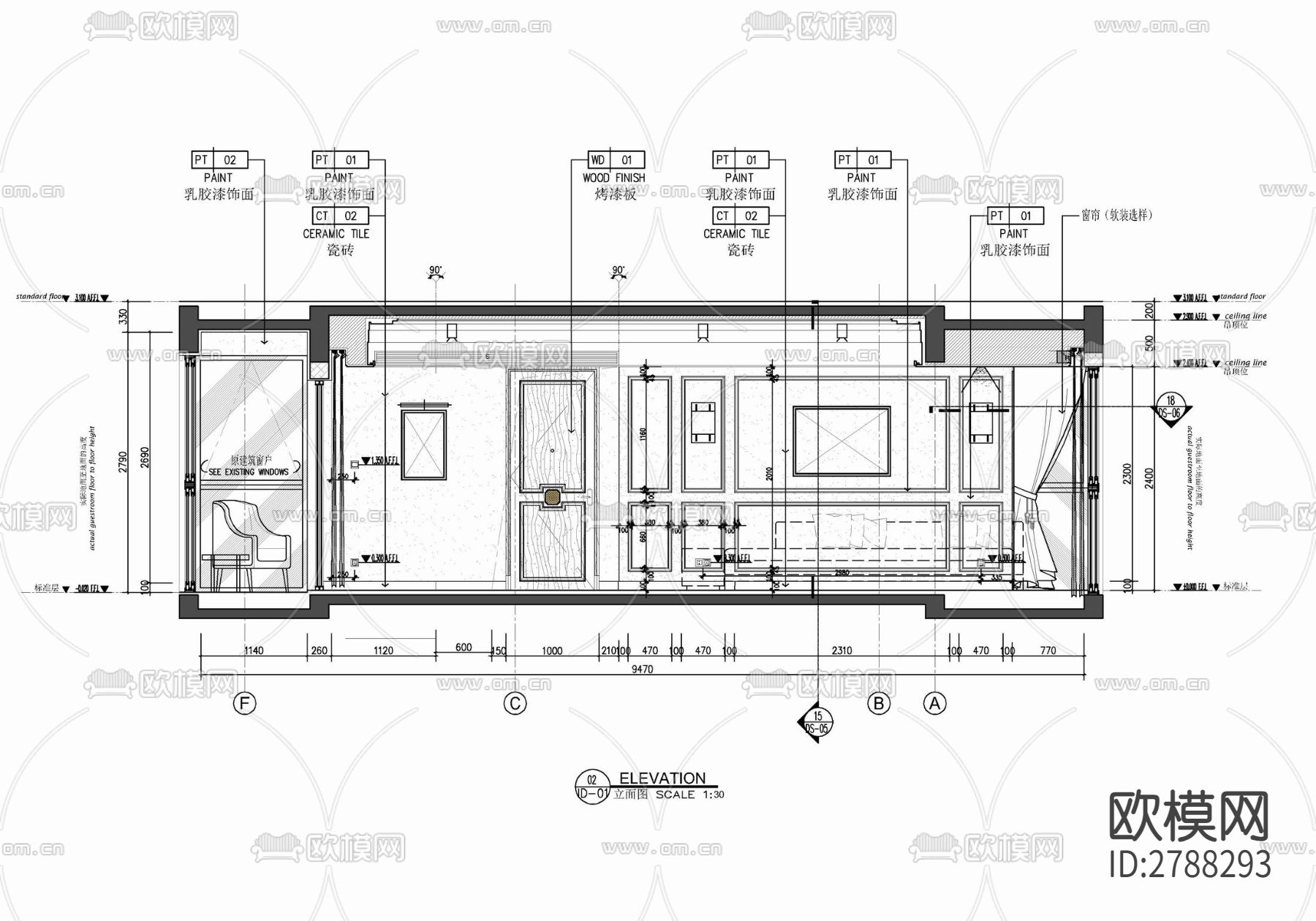 85㎡两居室家装样板间室内CAD施工图下载（渲染图7）