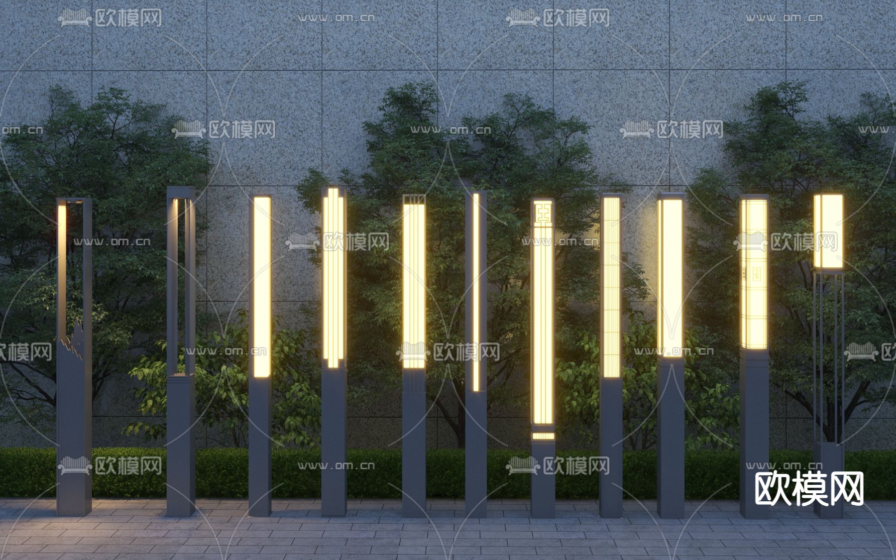 庭院灯 地灯 高杆灯 户外灯3d模型下载