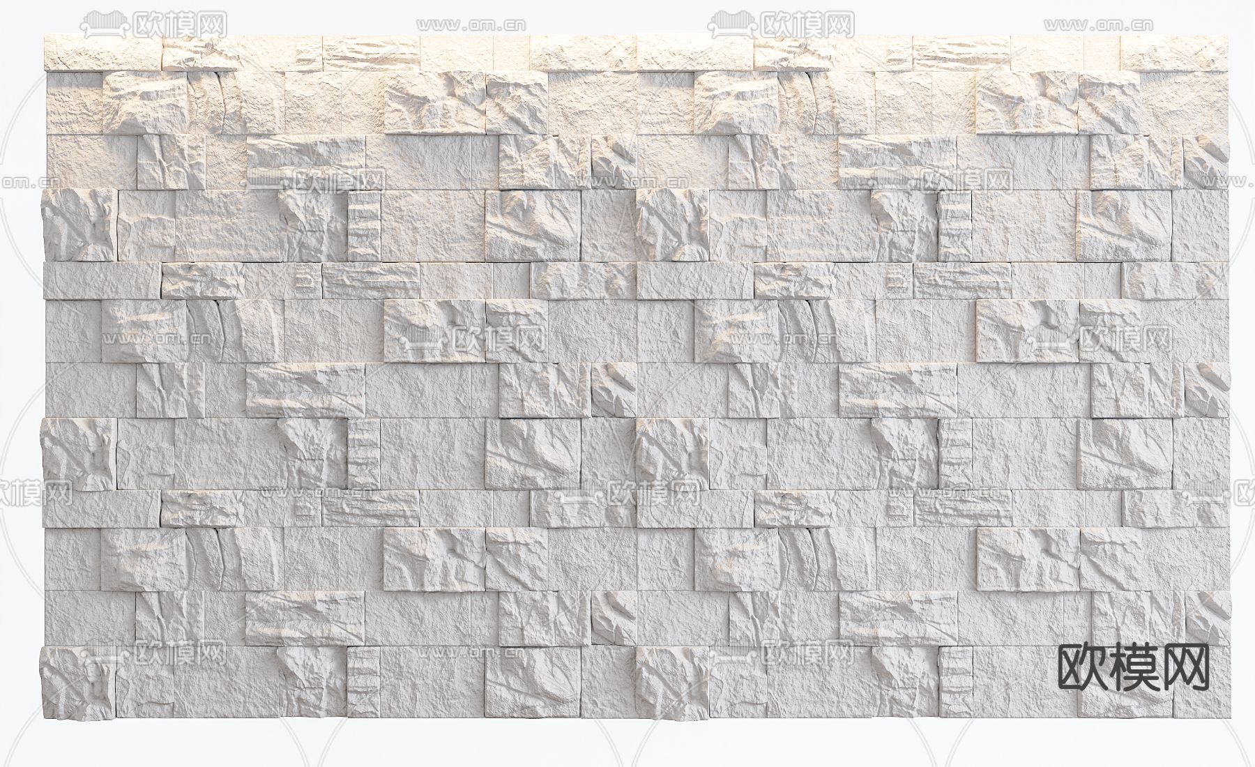 毛石背景墙su模型下载（渲染图1）