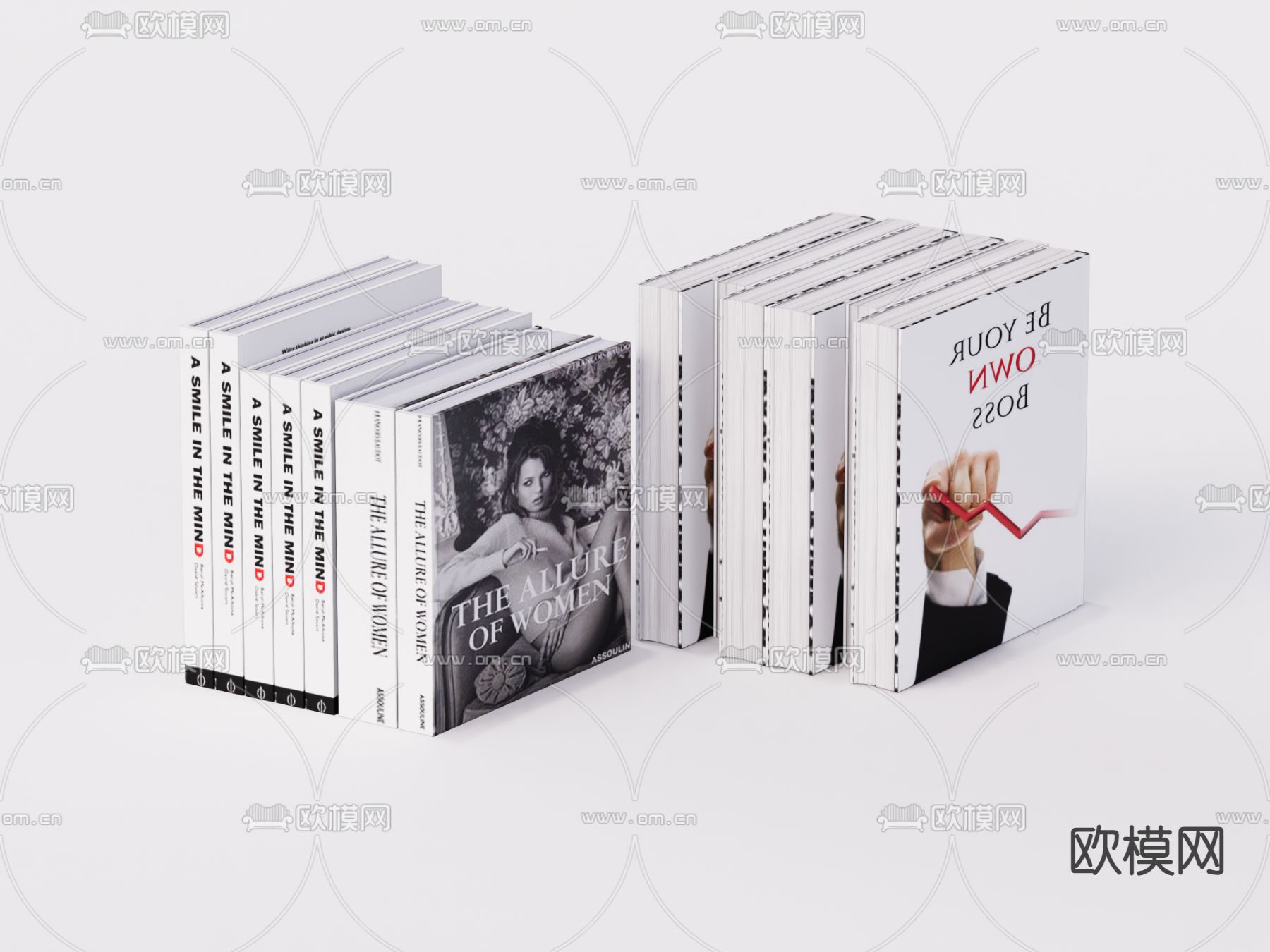 现代书籍 杂志 书本su模型下载（渲染图1）